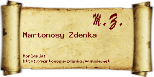 Martonosy Zdenka névjegykártya